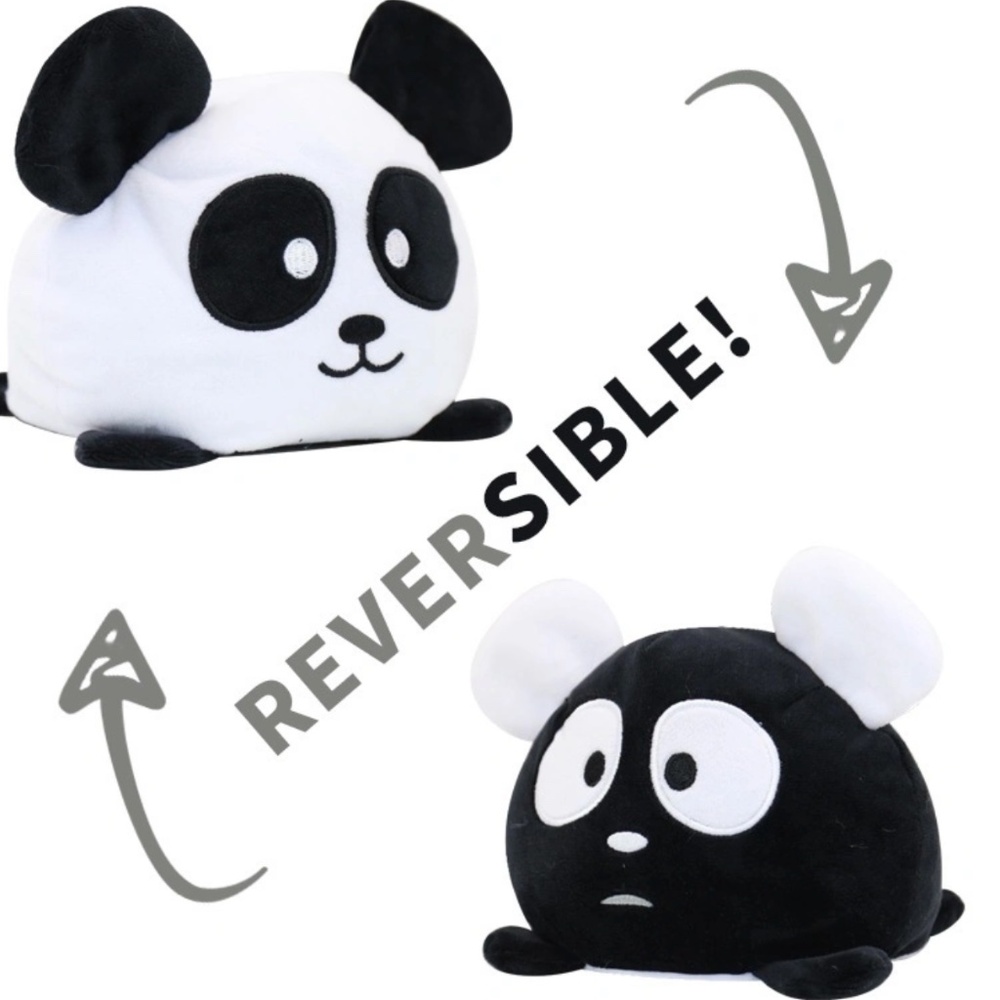 Panda Double Side Flip Plush Reversible Toy